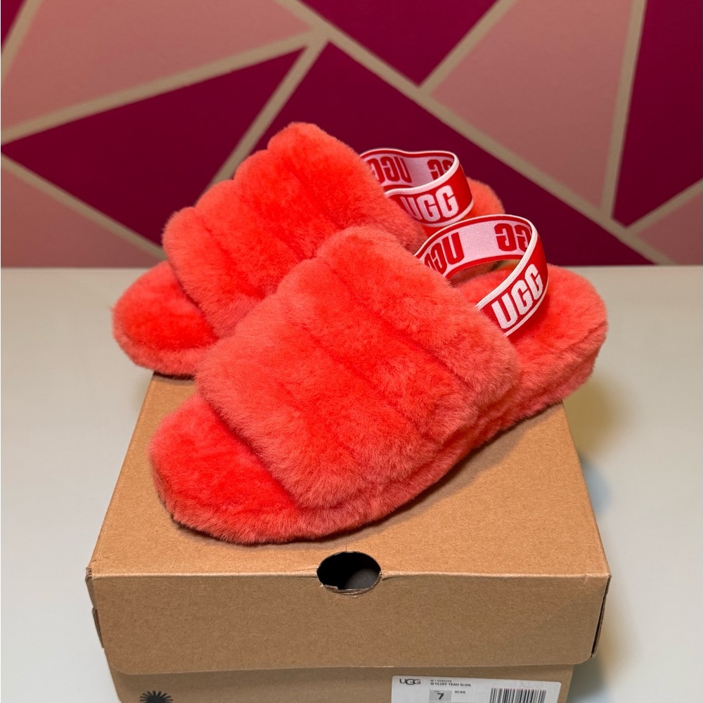 UGG Fluff Yeah Women Slides - Coral